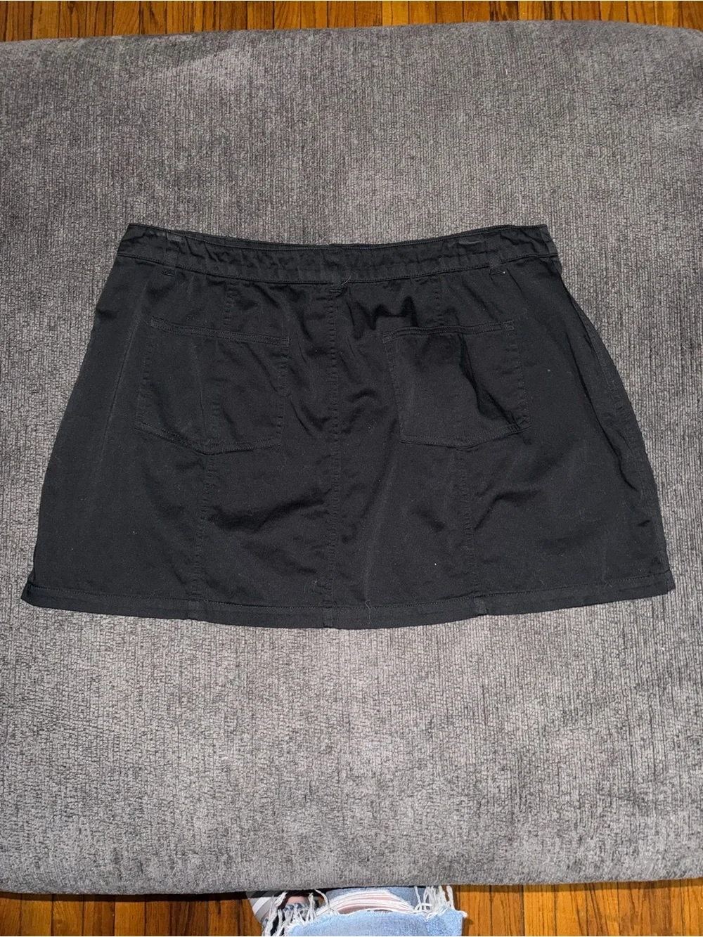 BONGO Black Button-Front Mini Skirt with Gold Buttons